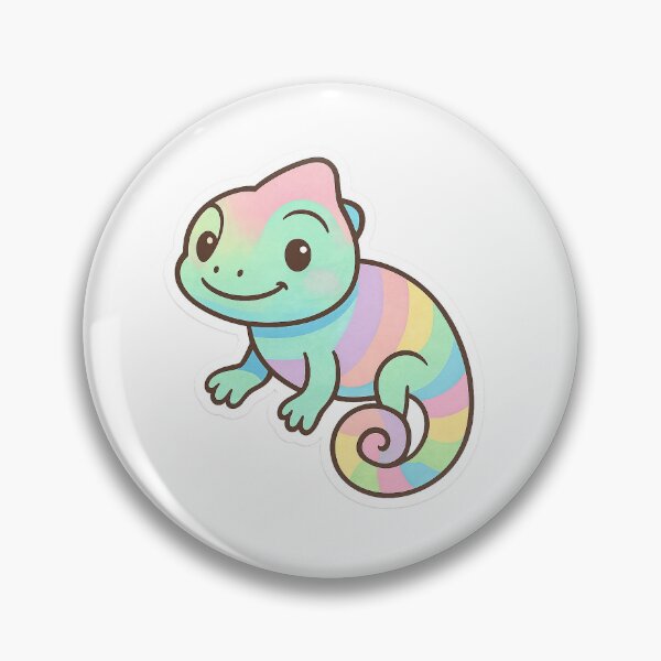 Artikelvorschau, Pastel Happy Chameleon Sticker entworfen und verkauft von StickMint.