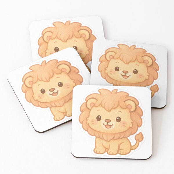 Aperçu de l'œuvre Autocollants de lionceau kawaii et joyeux créée et vendue par StickMint.