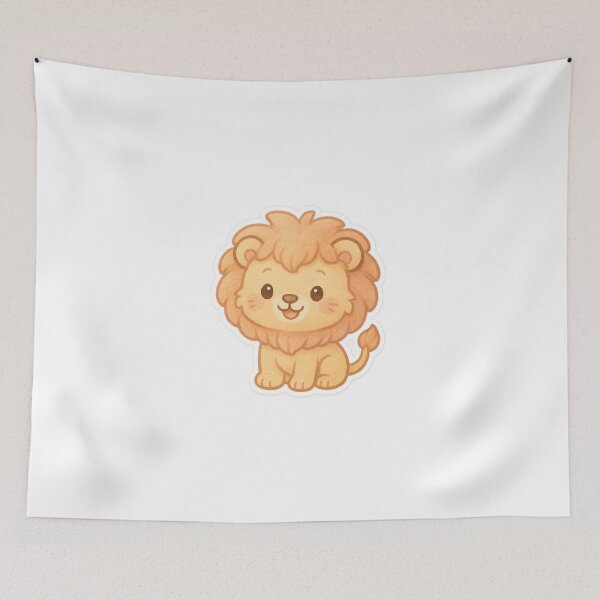Aperçu de l'œuvre Autocollants de lionceau kawaii et joyeux créée et vendue par StickMint.