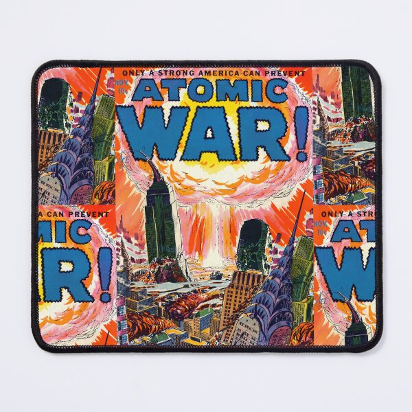 Item preview, Atomic Explosion Over City Comic Style Illustration Poster : Vintage designed and sold by artofuniverse.