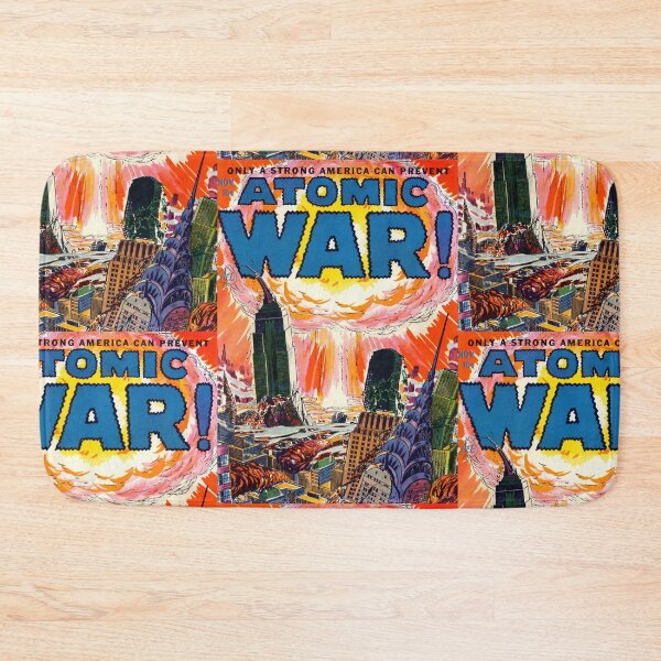 Item preview, Atomic Explosion Over City Comic Style Illustration Poster : Vintage designed and sold by artofuniverse.