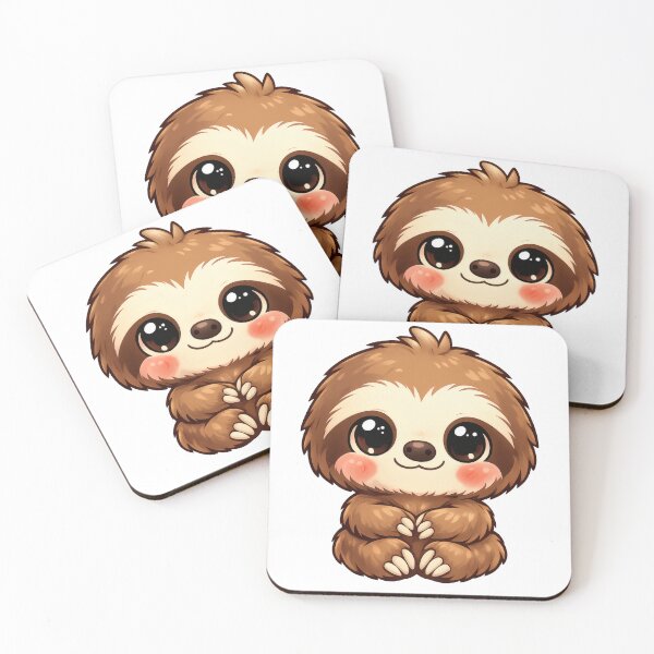 Item preview, Chibi Baby Sloth Cute Front Facing Cartoon Animal MR Zgredzio designed and sold by mr-zgredzio.