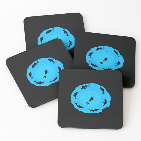 Item preview, Scuba Diver Surrounded by Sharks – Dramatic Underwater Encounter Design for Ocean Lovers  designed and sold by Bright Nest Studio.