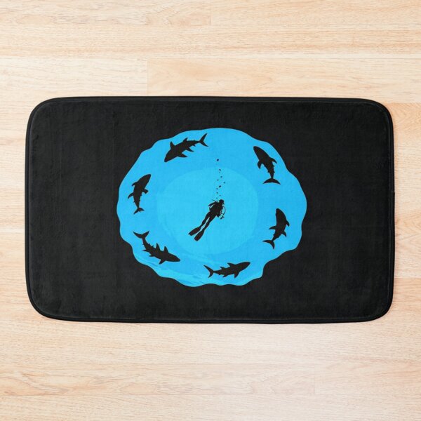 Item preview, Scuba Diver Surrounded by Sharks – Dramatic Underwater Encounter Design for Ocean Lovers  designed and sold by Bright Nest Studio.