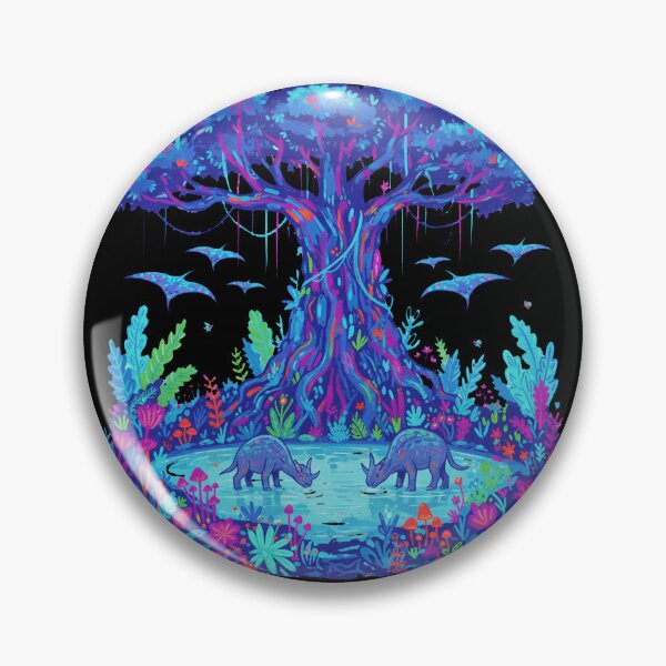 Item preview, Raw Avatar-Inspired Pandora Forest Art – Bioluminescent Fantasy Jungle Nature designed and sold by alllyxispace.
