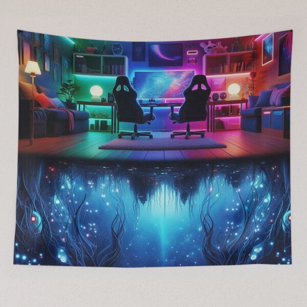 Item preview, The Two Sides of Gaming - Upside Down Room Art designed and sold by Thompika.
