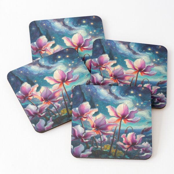 Item preview, Cyclamen in van-Gogh-inspired style – Vibrant Nature Artwork designed and sold by FotoworldEdel.