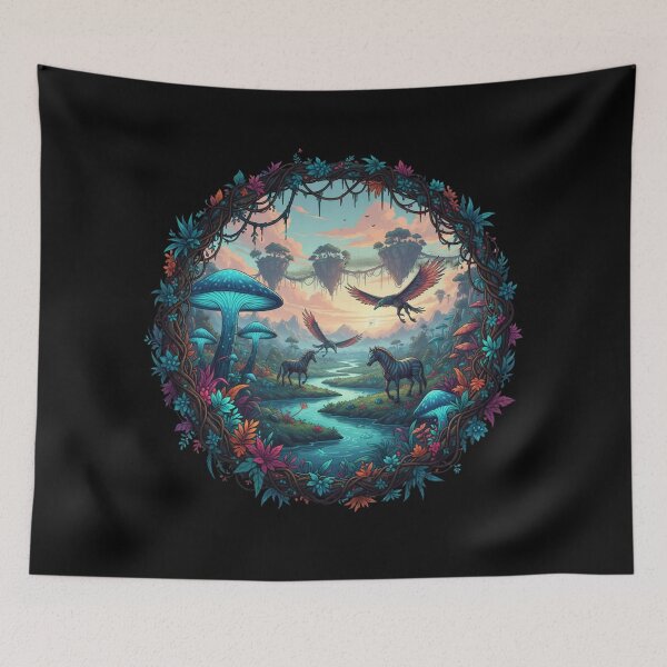 Item preview, Avatar-Inspired Pandora Forest Art – Bioluminescent Fantasy Jungle Nature designed and sold by alllyxispace.