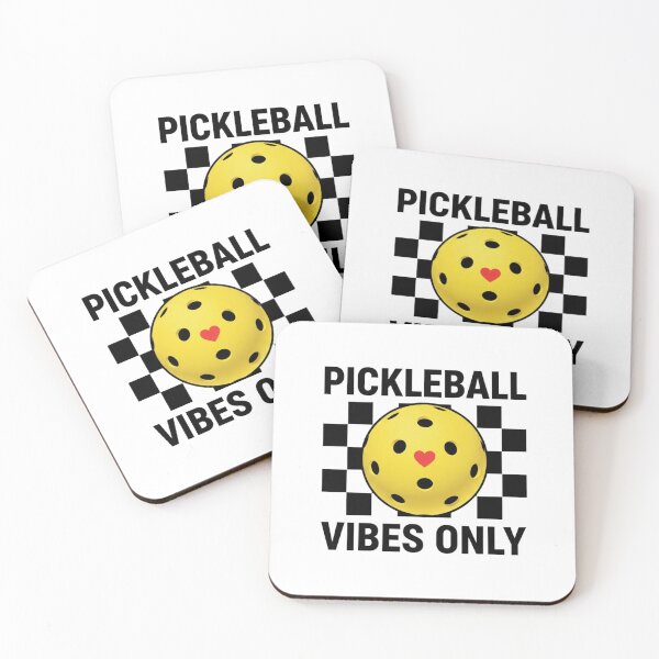 Item preview, Pickleball Vibes Only Graphic - Yellow Pickleball with Heart and Checkerboard designed and sold by MS Pod Studio.