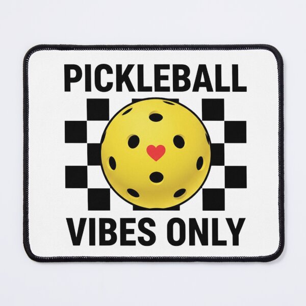 Item preview, Pickleball Vibes Only Graphic - Yellow Pickleball with Heart and Checkerboard designed and sold by MS Pod Studio.