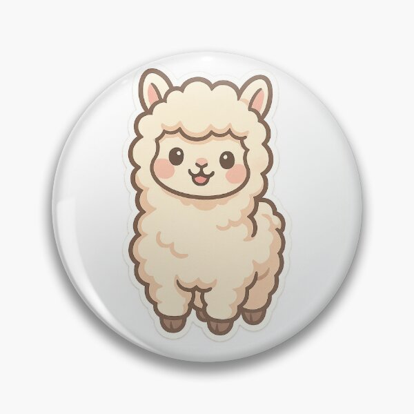 Artikelvorschau, Cute Cheerful Alpaca Sticker entworfen und verkauft von StickMint.