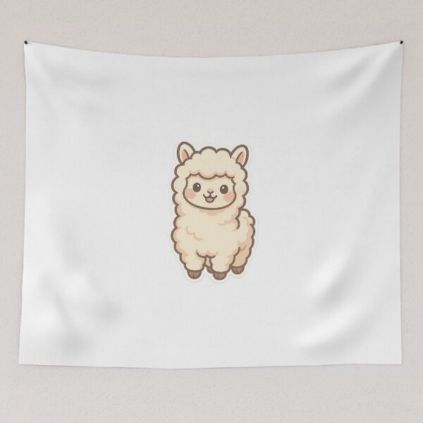 Artikelvorschau, Cute Cheerful Alpaca Sticker entworfen und verkauft von StickMint.