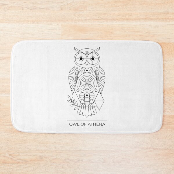 Item preview, Minimalist Owl of Athena Sacred Geometry Line Art designed and sold by HoruxDesign.
