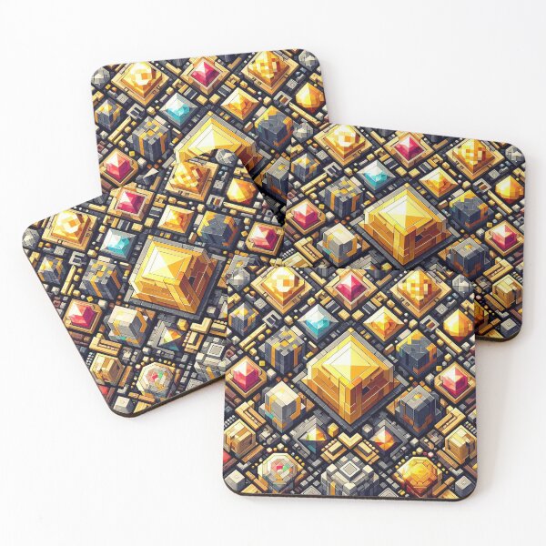 Item preview, Abstract Mineral Ores - Geometric Pixel Pattern designed and sold by Thompika.