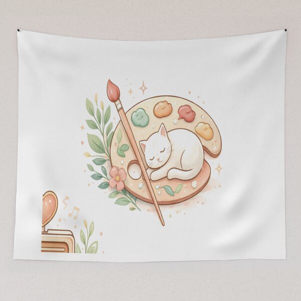 Item preview, Where creativity rests, even the cat dreams in colour. designed and sold by pinkaesthetik.