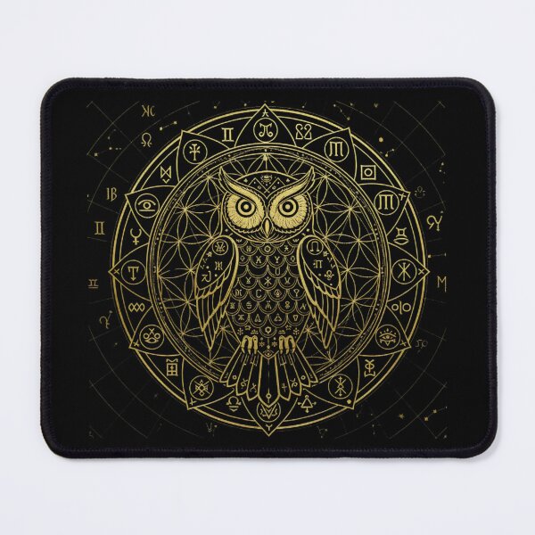 Item preview, Golden Alchemy Owl of Athena Esoteric Mandala designed and sold by HoruxDesign.