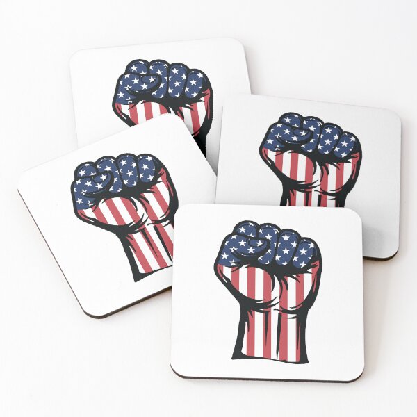 Item preview, American Flag Raised Fist designed and sold by Marshallamoakohene.