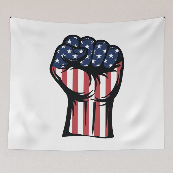 Item preview, American Flag Raised Fist designed and sold by MarshallStickerX.