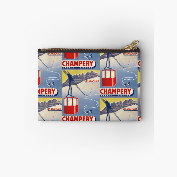 Item preview, Champery Planachaux Ski Cable Car Mountain Landscape Travel Poster : Vintage Lift designed and sold by artofuniverse.