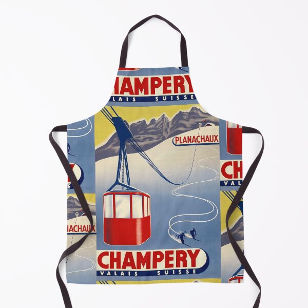 Item preview, Champery Planachaux Ski Cable Car Mountain Landscape Travel Poster : Vintage Lift designed and sold by artofuniverse.