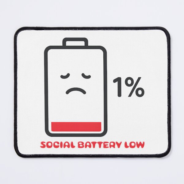 Item preview, Social Battery Low - Introvert Energy Status designed and sold by uniqueworkz.