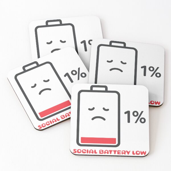 Item preview, Social Battery Low - Introvert Energy Status designed and sold by uniqueworkz.