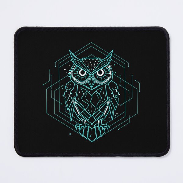 Item preview, Modern Tech Noir Owl of Athena Digital Blueprint designed and sold by HoruxDesign.