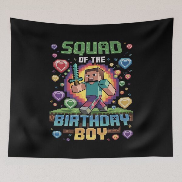 Item preview, Squad Of The Birthday Boy Video Gamer Pixel Number  designed and sold by AquaKiev.