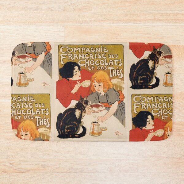 Item preview, Woman Child And Cat Tea Advertisement Poster : French Beverage designed and sold by artofuniverse.