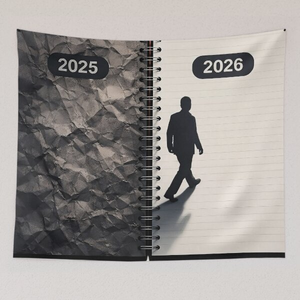 Item preview, 2026 New Year Transition Notebook Design – From 2025 to 2026 Fresh Start Motivation Art designed and sold by FUIRY .