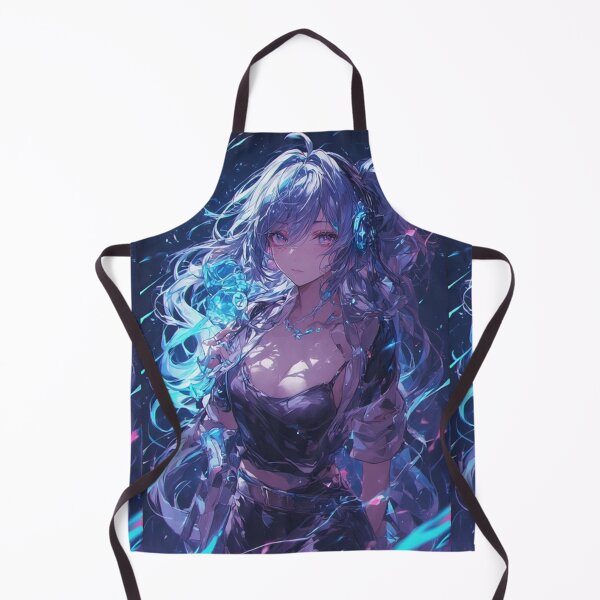 Item preview, Vibrant blue neon anime girl designed and sold by ArtsJulian.