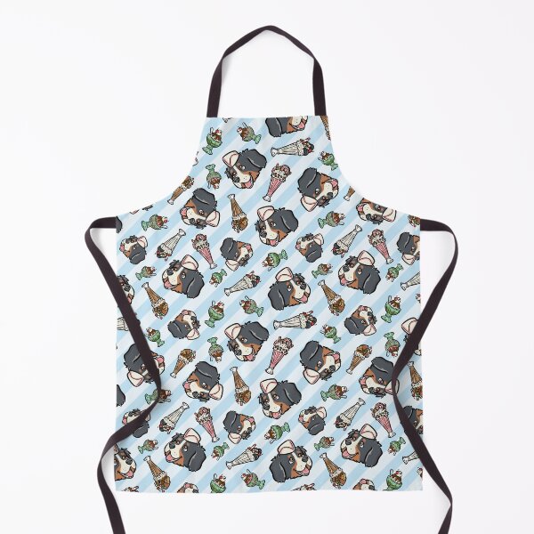 Item preview, Bernese Mountain Dog Cute Retro Soda Fountain on Blue Stripes designed and sold by HappyHannahArt.