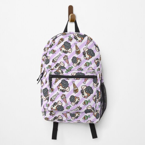 Item preview, Bernese Mountain Dog Cute Retro Soda Fountain on Purple Stripes designed and sold by HappyHannahArt.