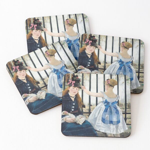 Item preview, Coquette The Railway - Manet Impressionist Art Parody with Pink Bows designed and sold by Open Canvas.