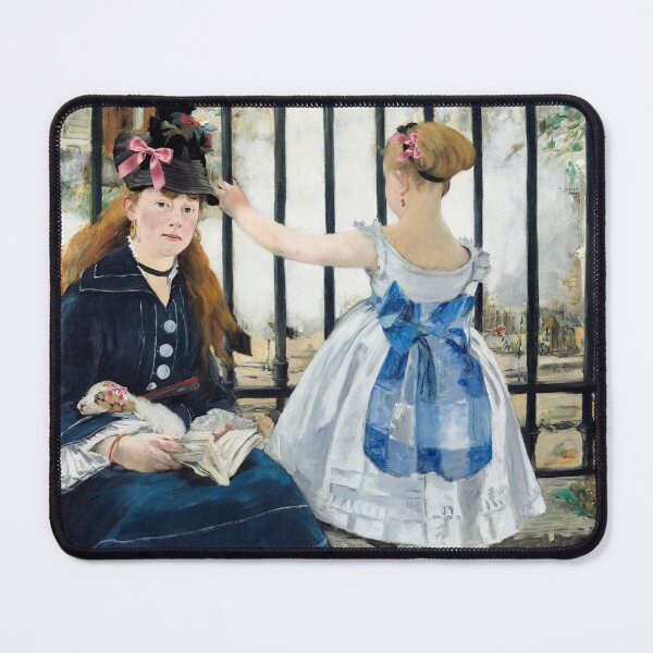 Item preview, Coquette The Railway - Manet Impressionist Art Parody with Pink Bows designed and sold by Open Canvas.