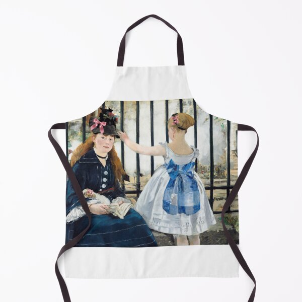 Aperçu de l'œuvre Coquette Le Chemin de Fer - Parodie d'art impressionniste de Manet avec des nœuds roses créée et vendue par Open Canvas.