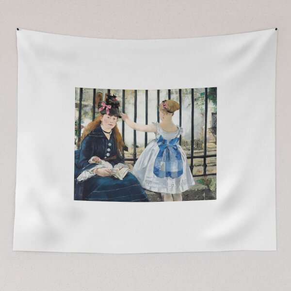 Item preview, Coquette The Railway - Manet Impressionist Art Parody with Pink Bows designed and sold by Open Canvas.