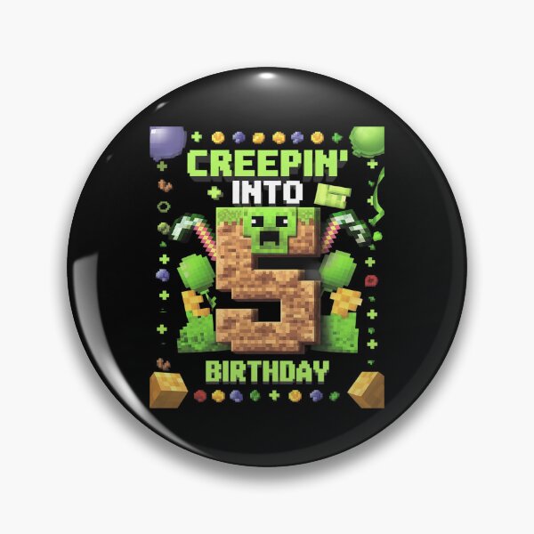 Item preview, 5th Birthday Gamer Pixel Creepin’ Into 5 Video Game Party  designed and sold by AquaKiev.