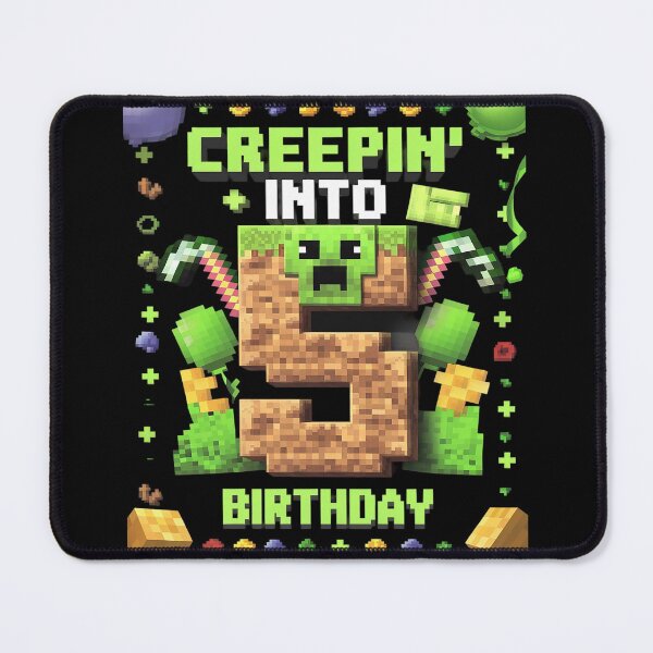 Item preview, 5th Birthday Gamer Pixel Creepin’ Into 5 Video Game Party designed and sold by AquaKiev.