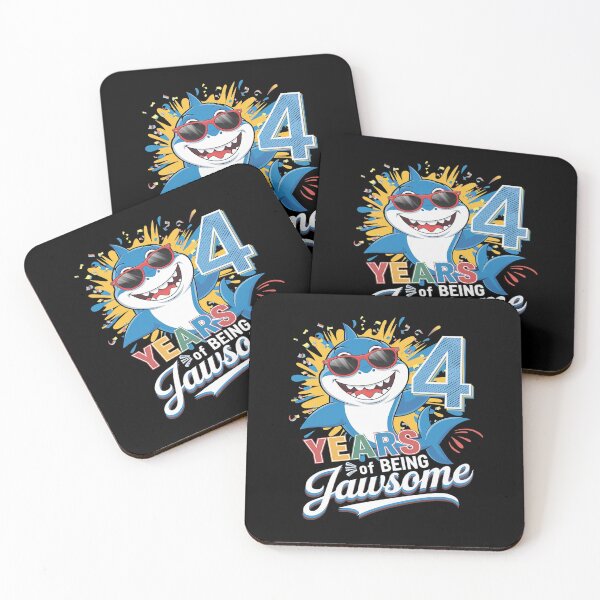 Item preview, 4 Year Old Boys Girls JawSome Shark 4th Birthday designed and sold by MythWoot.