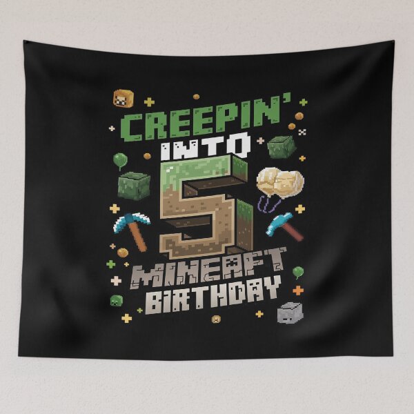Item preview, 5th Birthday Gamer Pixel Creepin’ Into 5 Video Game Party 1  designed and sold by AquaKiev.