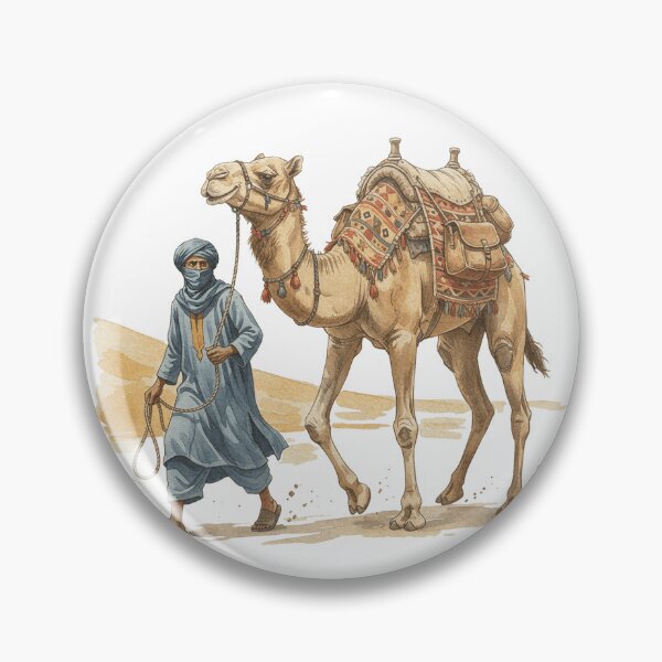 Item preview, Desert Caravan – Vintage Illustration of a Nomad and His Camel designed and sold by ATLANTICSHOOP.