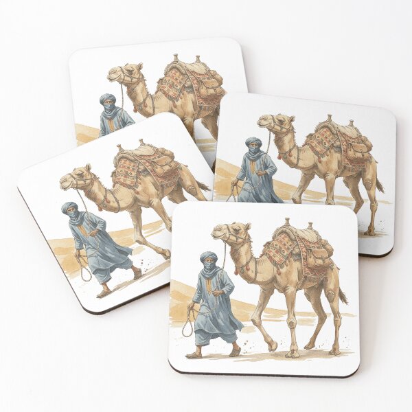 Item preview, Desert Caravan – Vintage Illustration of a Nomad and His Camel designed and sold by ATLANTICSHOOP.