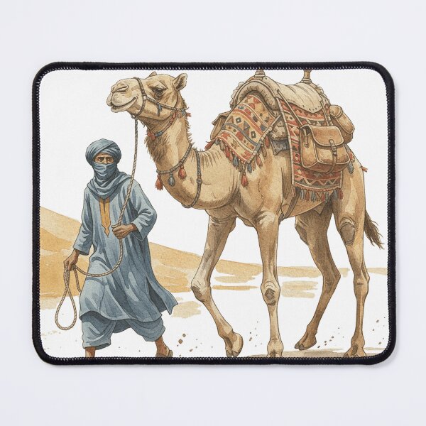 Item preview, Desert Caravan – Vintage Illustration of a Nomad and His Camel designed and sold by ATLANTICSHOOP.