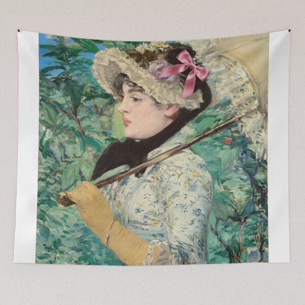 Item preview, Coquette Spring (Jeanne De Marsy) - Manet Impressionist Art Parody with Pink Bow designed and sold by Open Canvas.