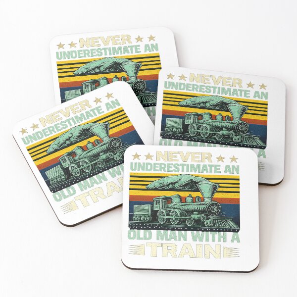 Item preview, Never Underestimate An Old Man With A Train Vintage Locomotive designed and sold by anamul43.
