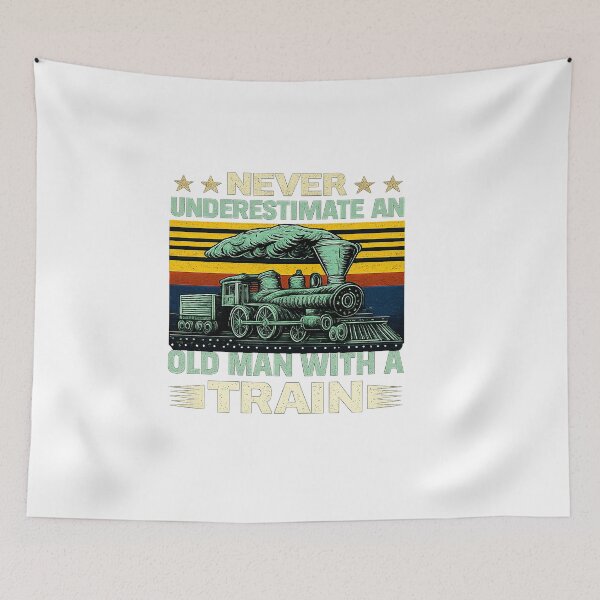 Item preview, Never Underestimate An Old Man With A Train Vintage Locomotive designed and sold by anamul43.