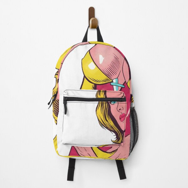 Item preview, Pop art heroine in magenta suit with treasure chest on black designed and sold by Creative88Art.