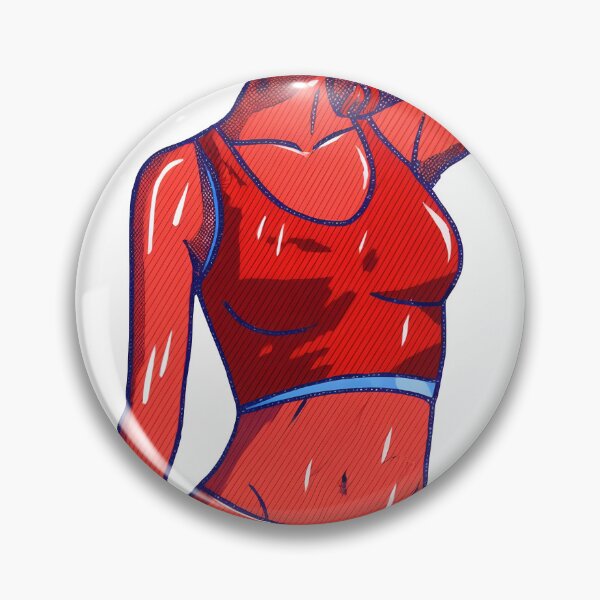 Item preview, Pop art woman posing with bright blue lips and red sportswear designed and sold by Creative88Art.