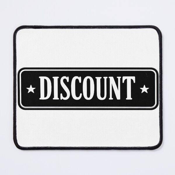Item preview, Monochrome rectangular discount badge with stars on black background designed and sold by Creative88Art.